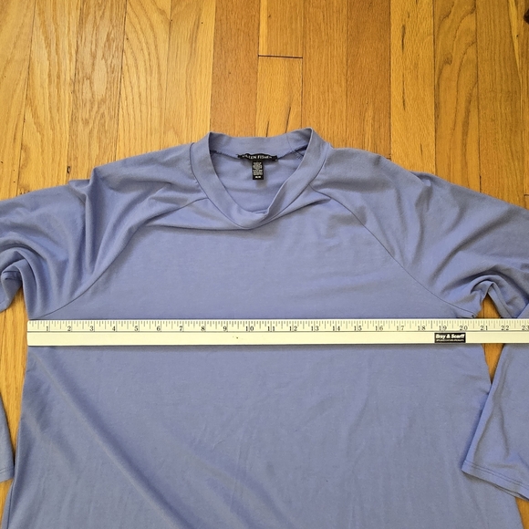 Eileen Fisher Blue Cotton Jersey Tunic Dress Long Sleeve Sz M - Picture 3 of 7